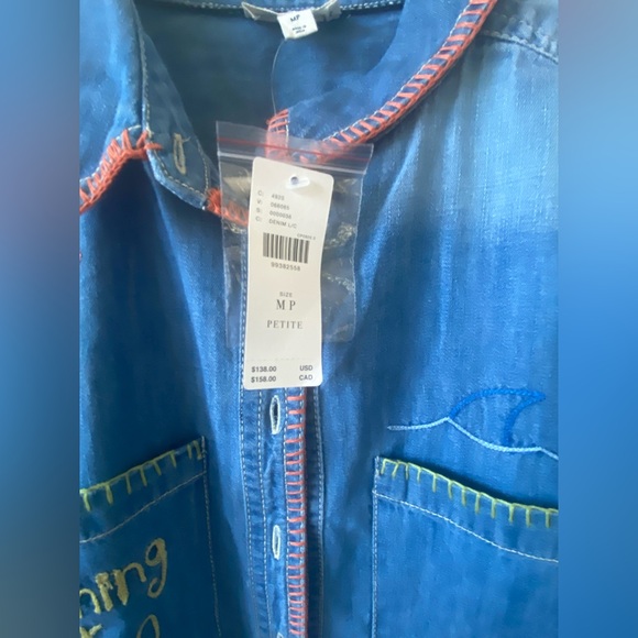 Pilcro Long-Sleeve Embroidered Icon Denim Buttondown Shirt from Anthropologie M - Picture 7 of 8